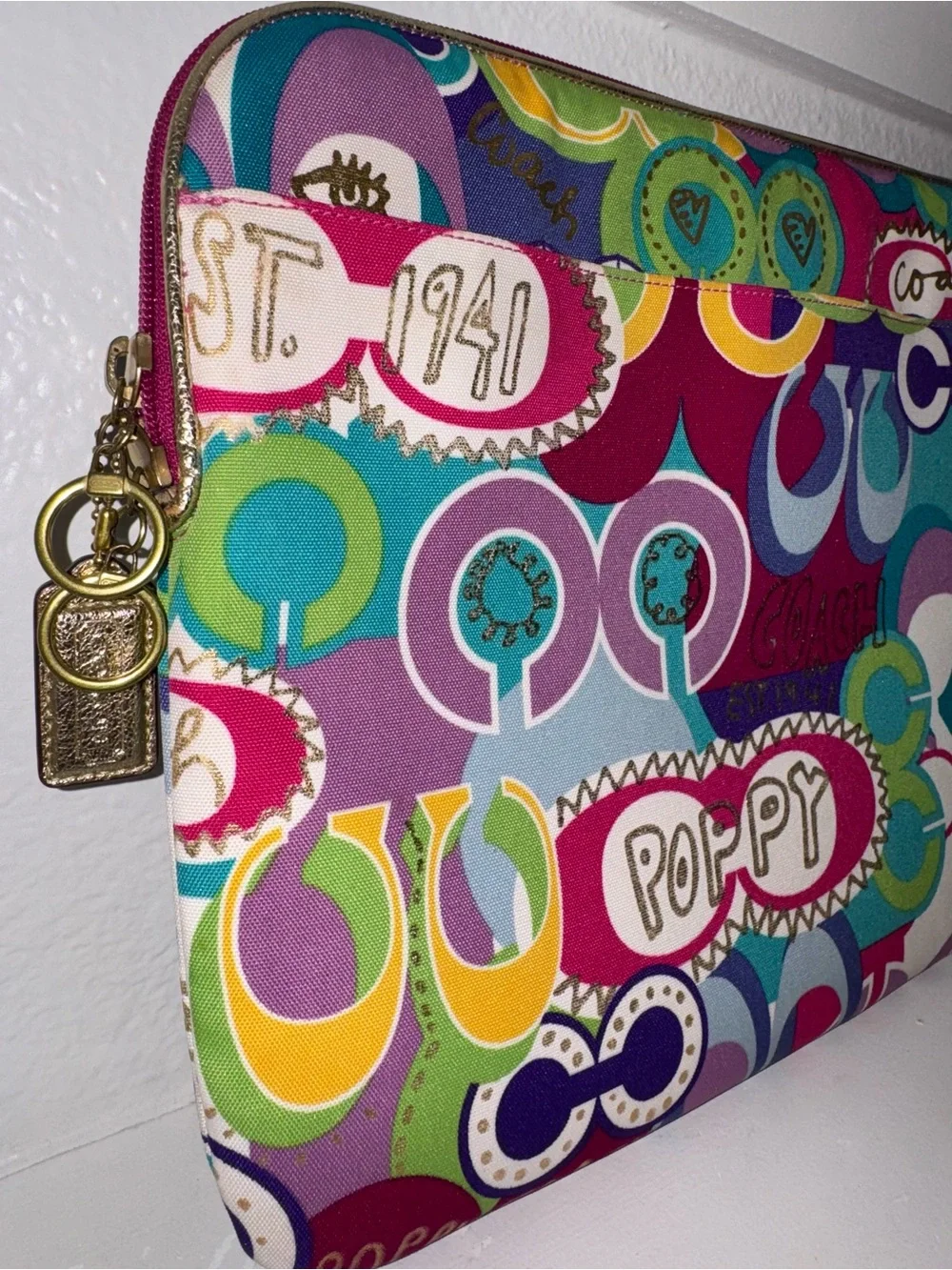Coach Poppy Pop C Graffiti Padded Laptop Case